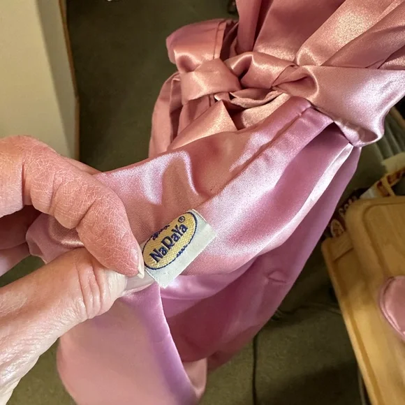 Pink Satin Women's Robe - Picture 2 of 5